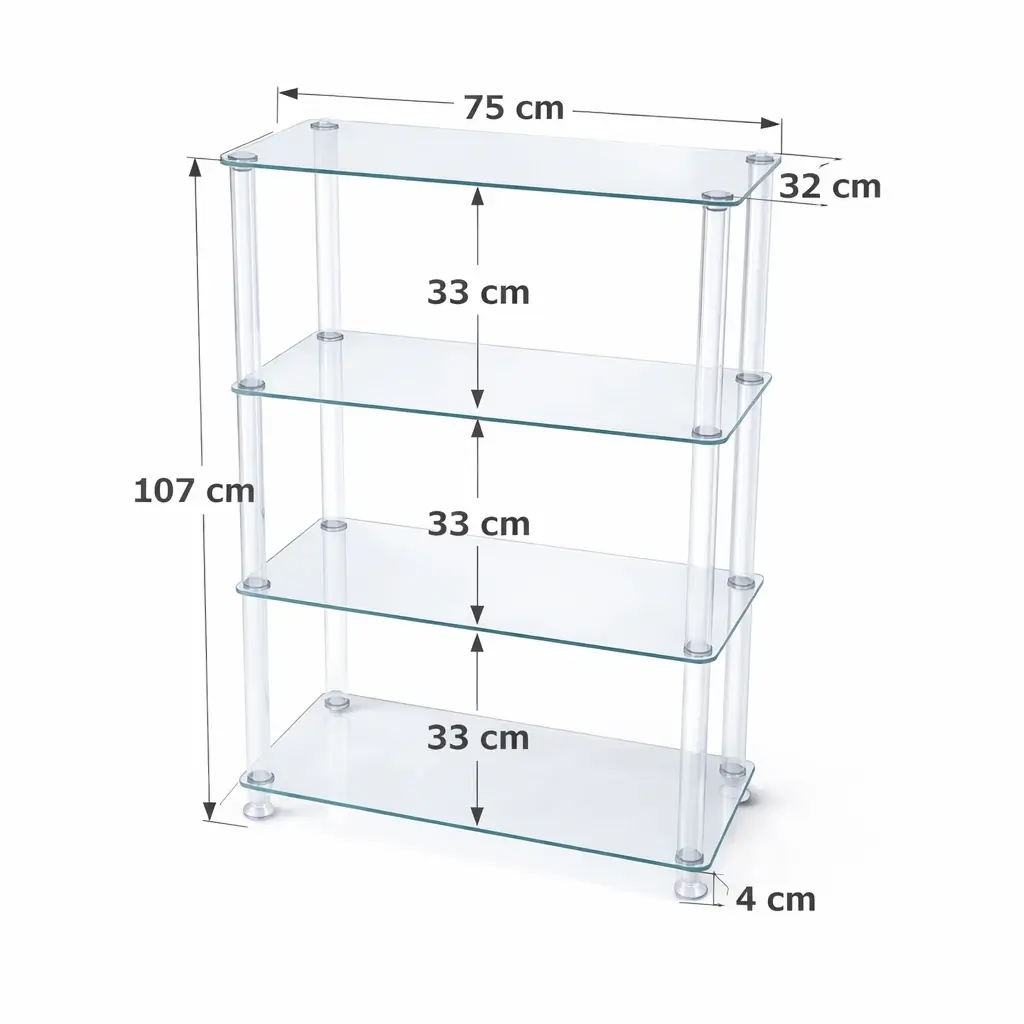 Bibliothèque étagère transparente en plexiglas