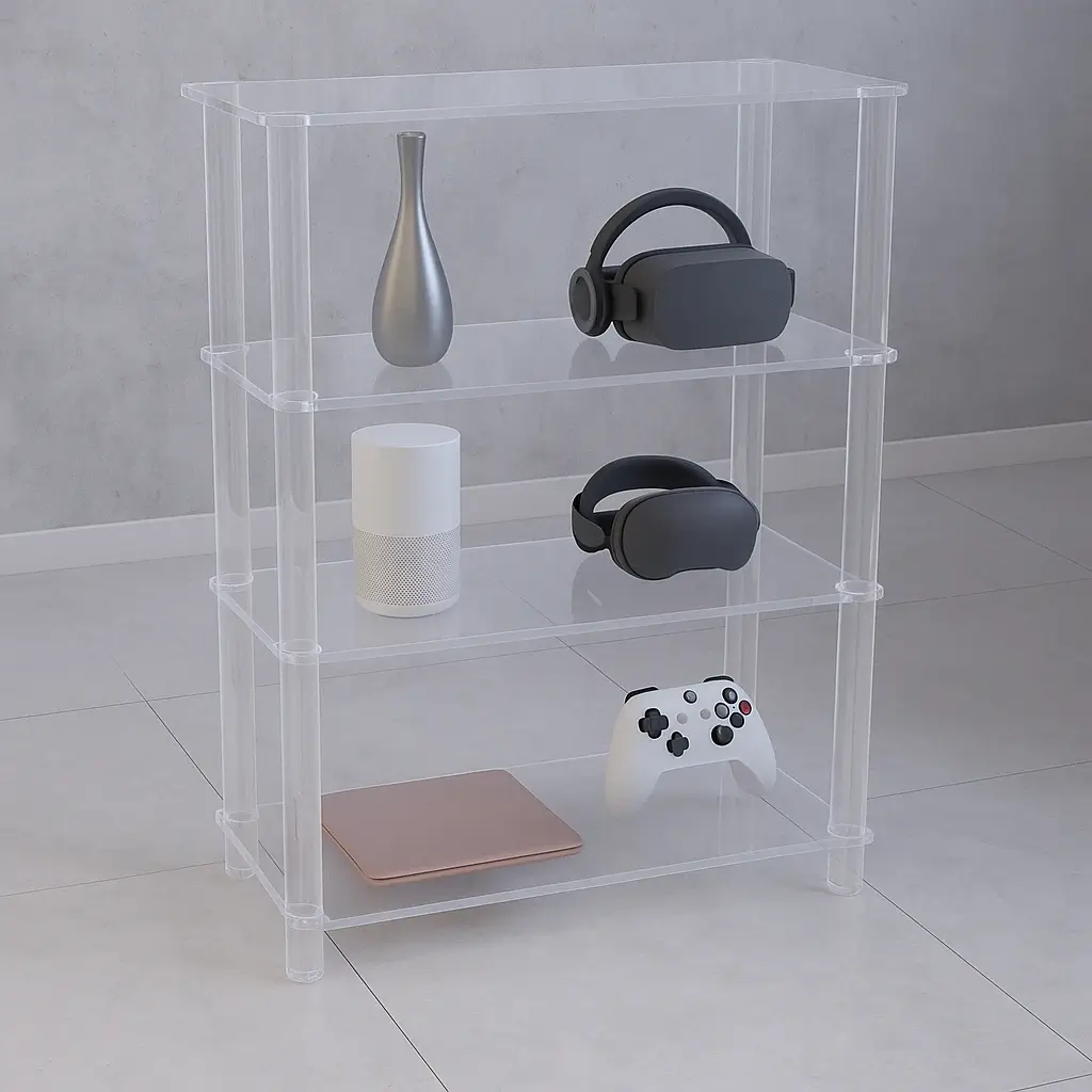 Bibliotheque etagere transparente en plexiglas