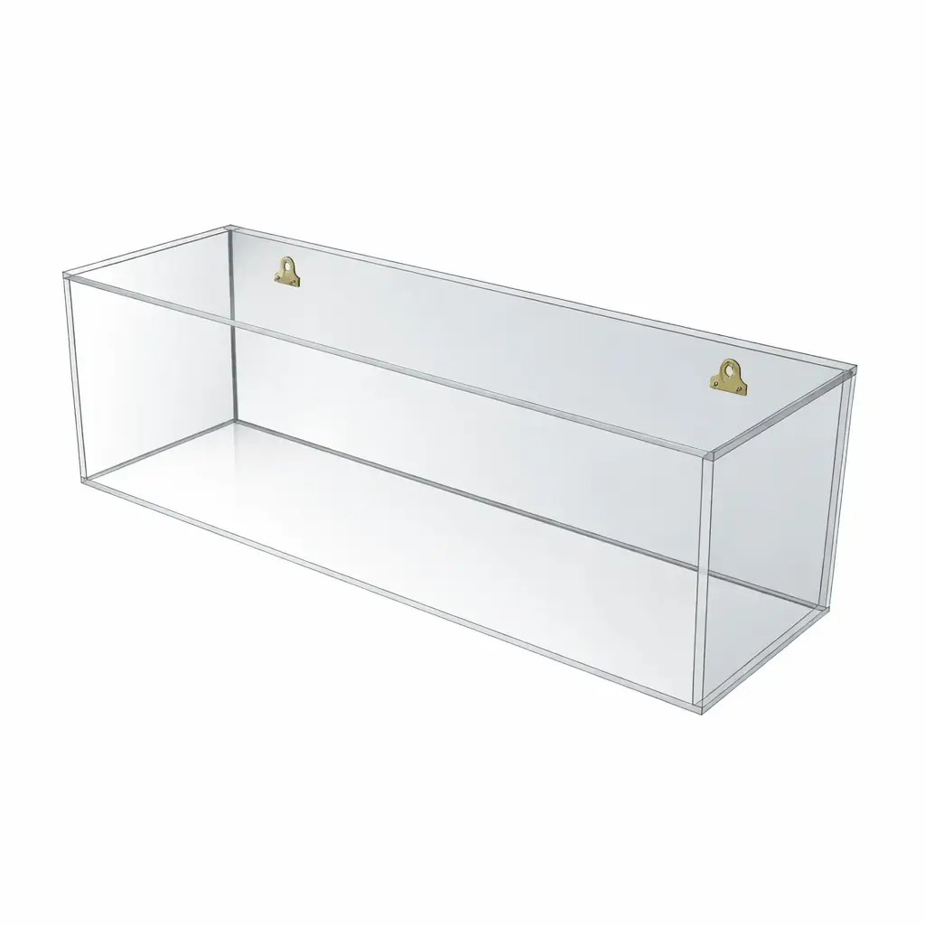 Etagere murale rectangle transparente plexi