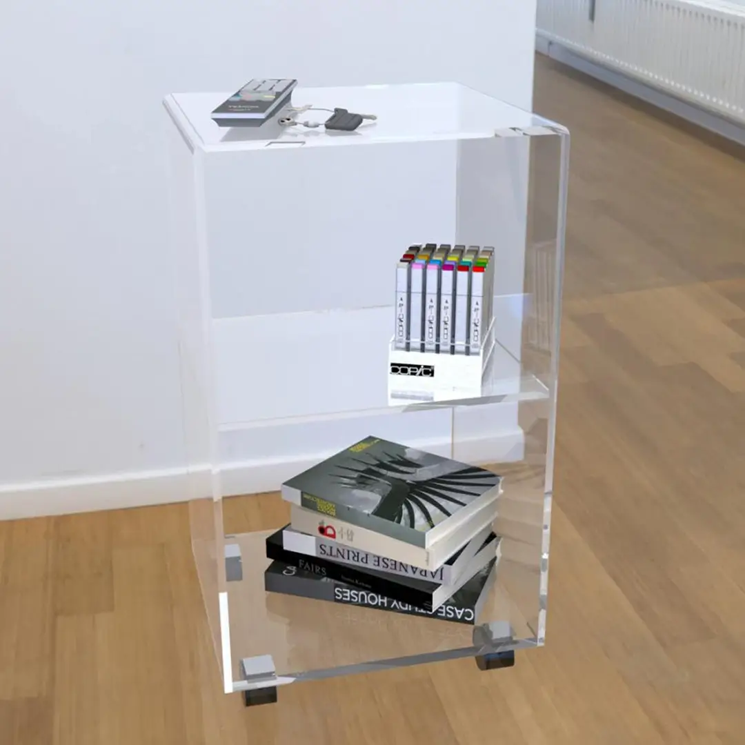 Table desserte en plexiglass sur roulette 3 Table desserte Plexiglass sur roulette