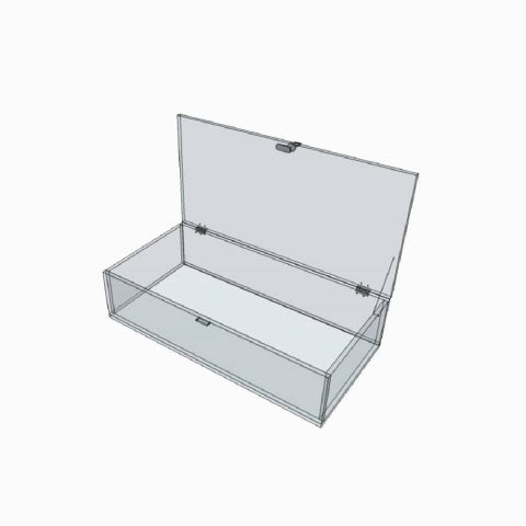 Vitrine avec socle et capot en plexiglas