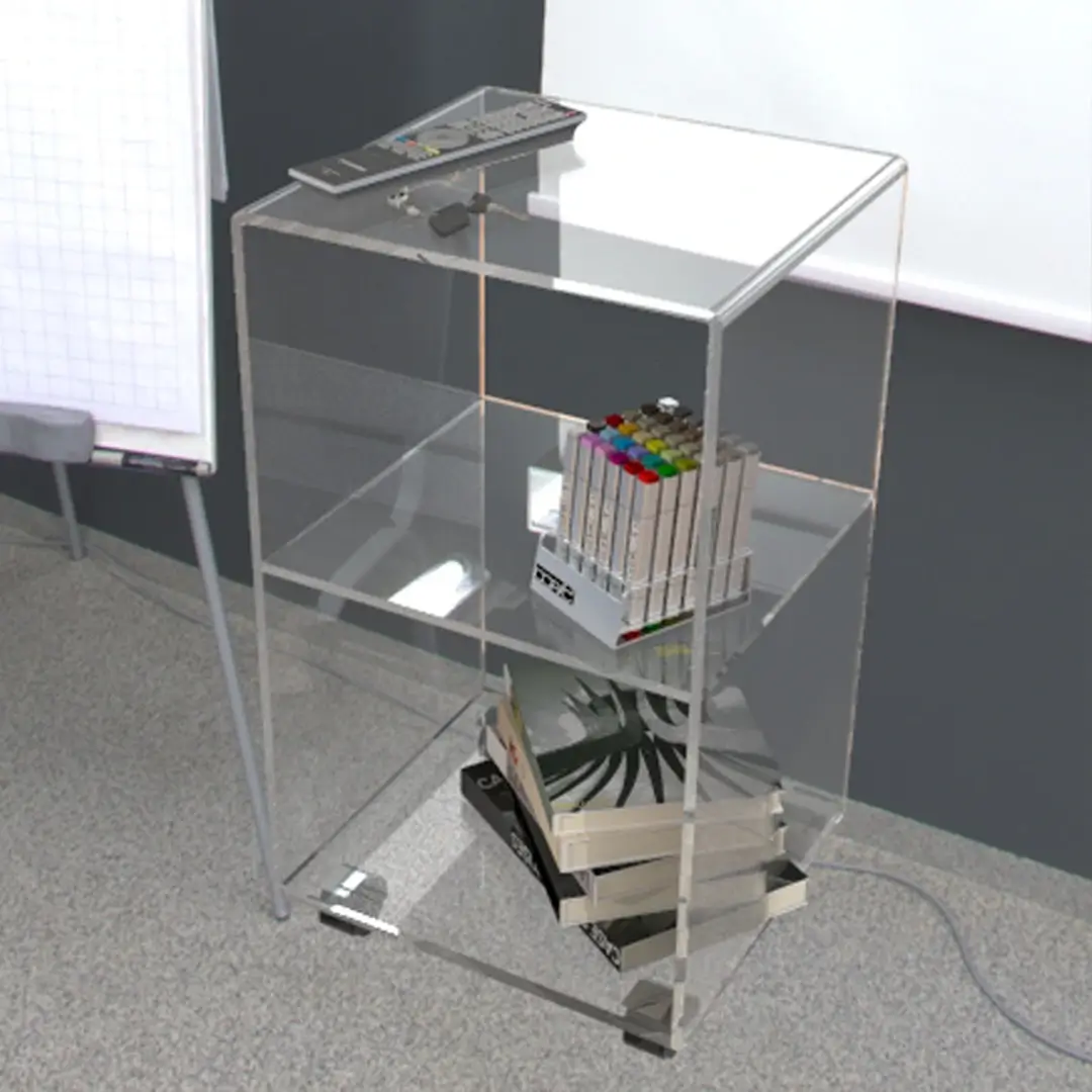 Table desserte en plexiglass sur roulette 4 Desserte Plexiglass sur roulettes