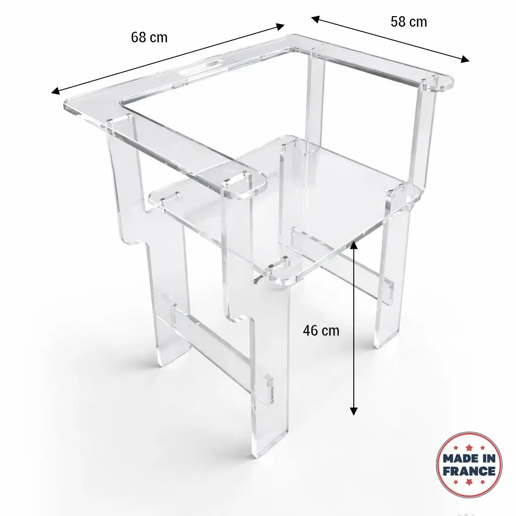 Fauteuil transparent carre plexi