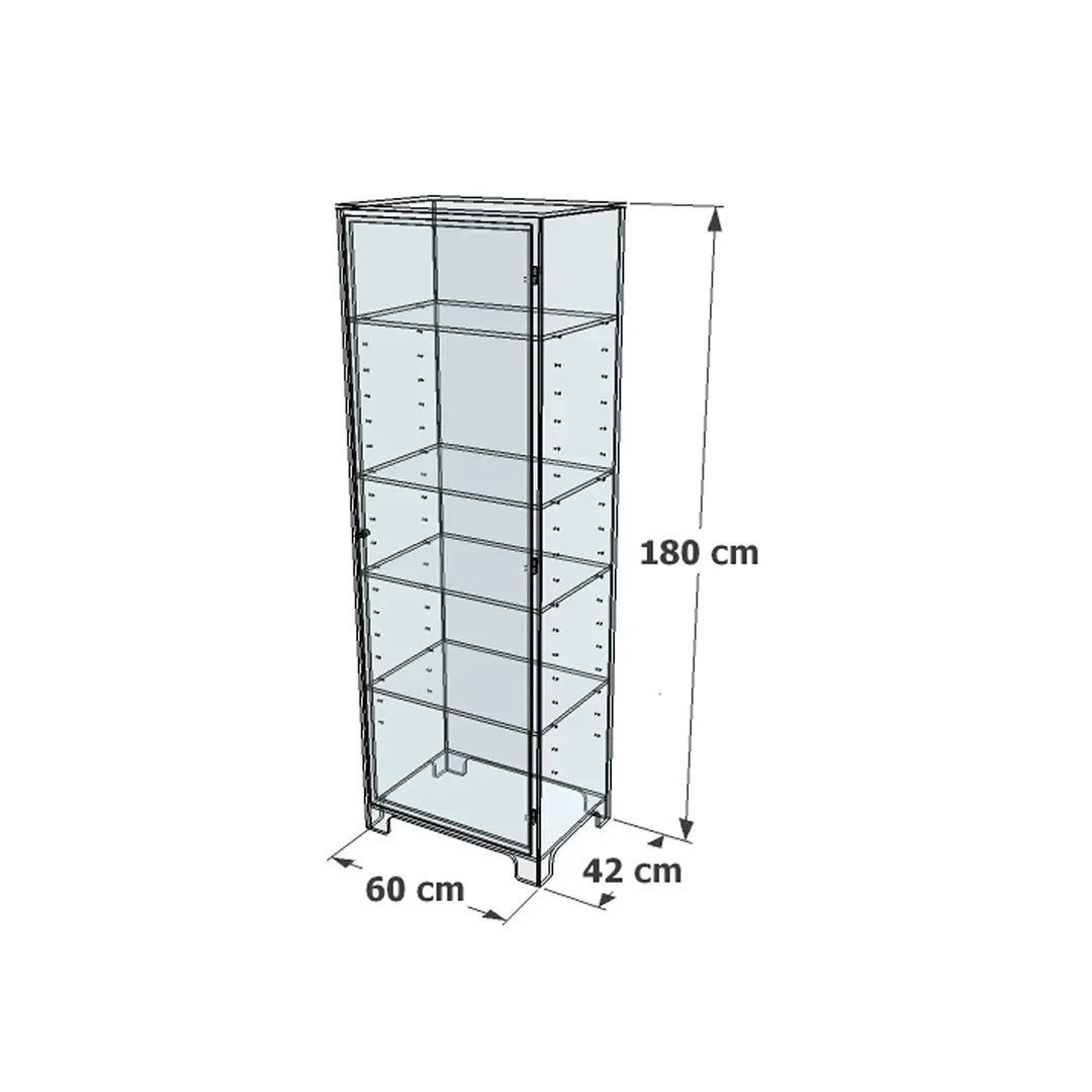 Grande Vitrine transparente hauteur 180 cm