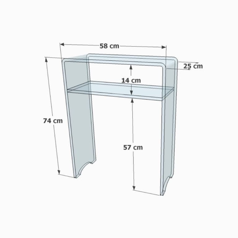 Petite console pont transparente en plexiglass