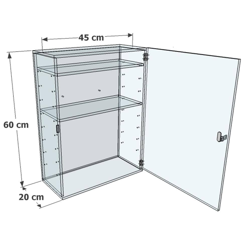 Vitrine murale transparente Plexiglass sur mesure