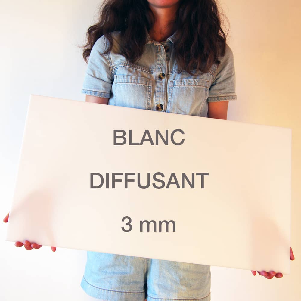 Plaque Plexiglass Blanc Diffusant 3 mm sur mesure - Translucide 3 Plaque Plexiglas Blanc Diffusant 3 mm