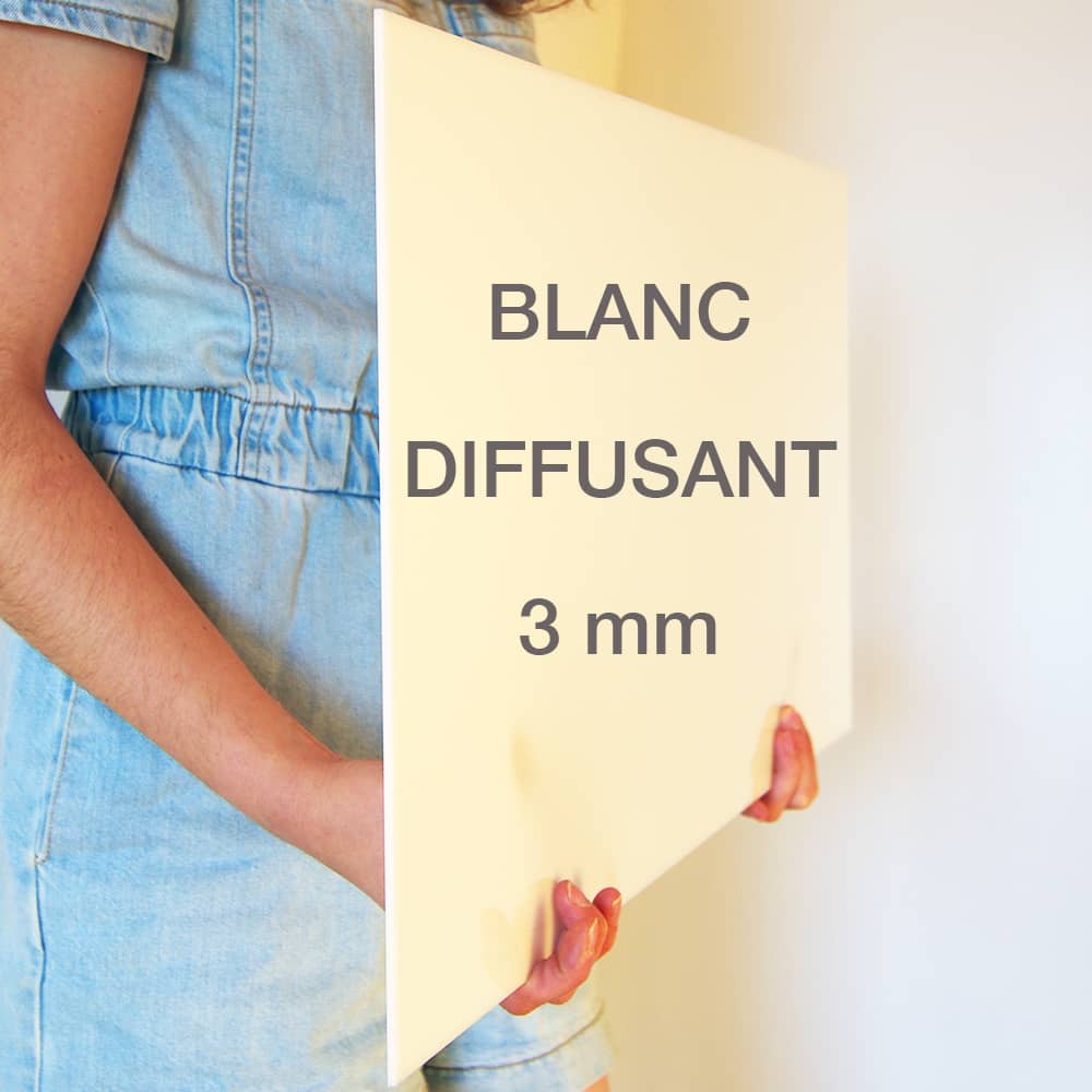 Plaque Plexiglass Blanc Diffusant 3 mm sur mesure - Translucide 11 Plexiglass Sur Mesure Blanc Diffusant 3 mm
