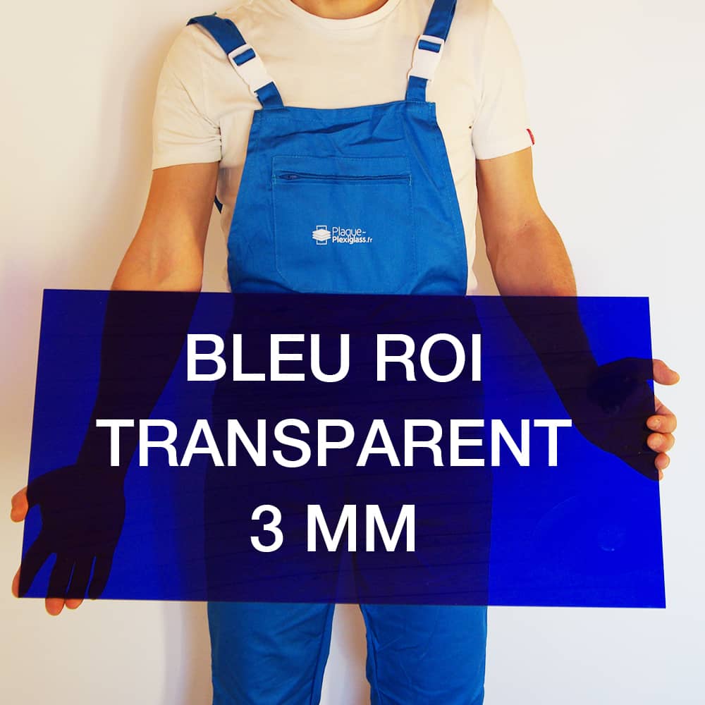Plexiglass Bleu Foncé Transparent ( Bleu Roi ) 3 mm