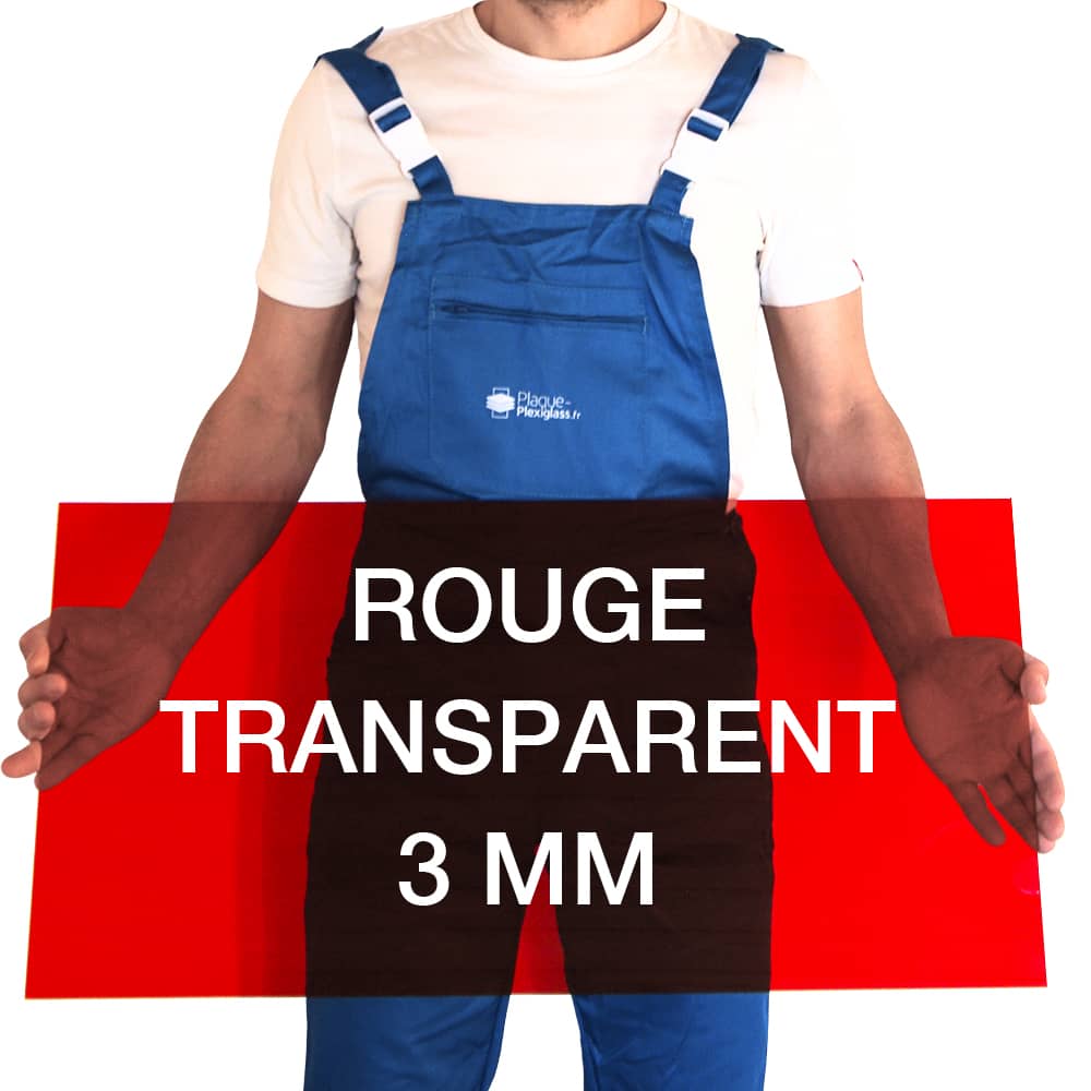 Plexiglass Rouge Transparent 3mm sur mesure