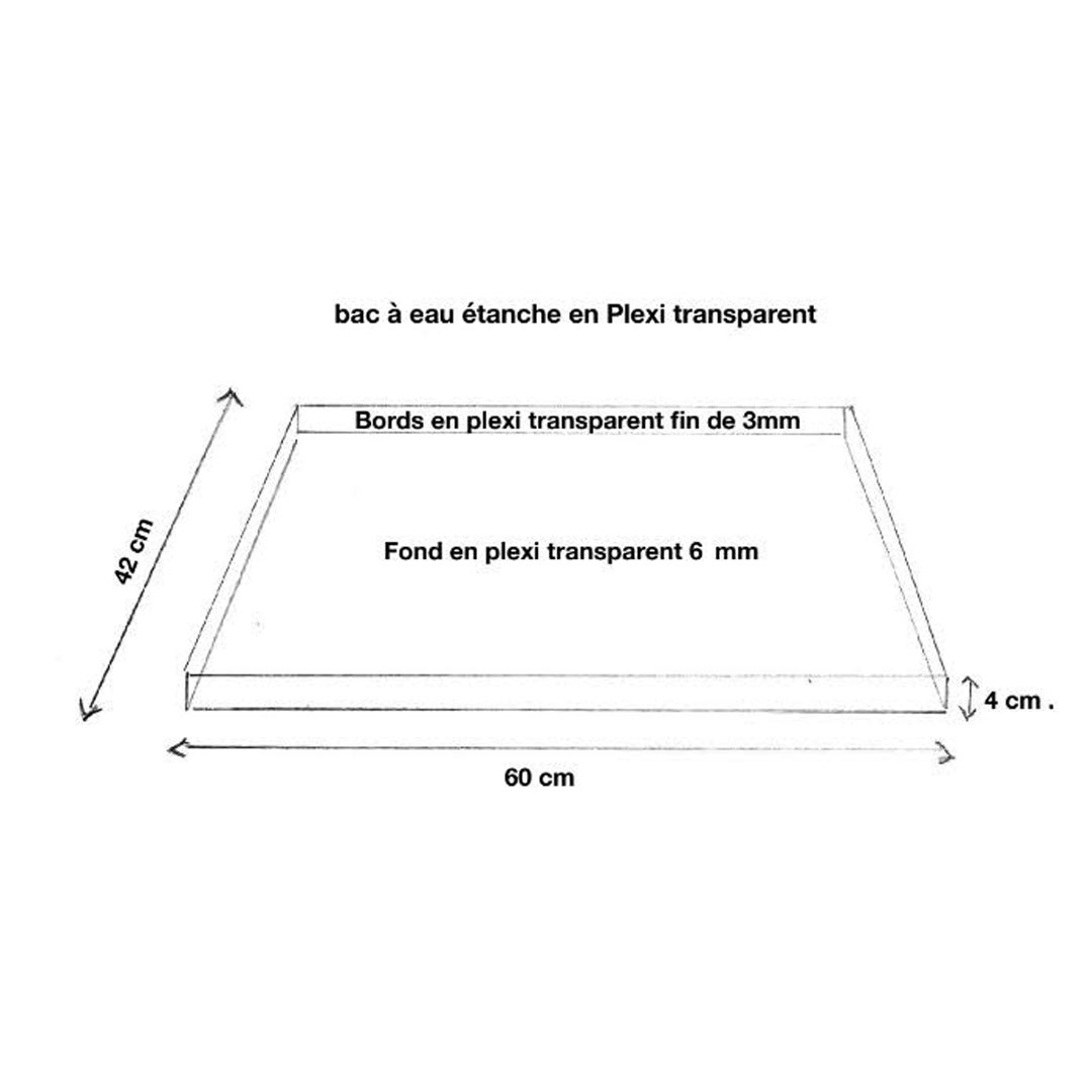 Bac à Eau Étanche Transparent en Plexiglass