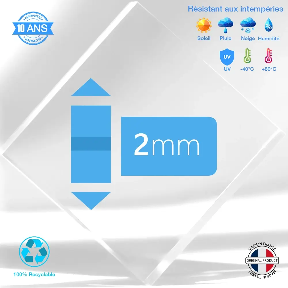Plexiglass Transparent 2 mm