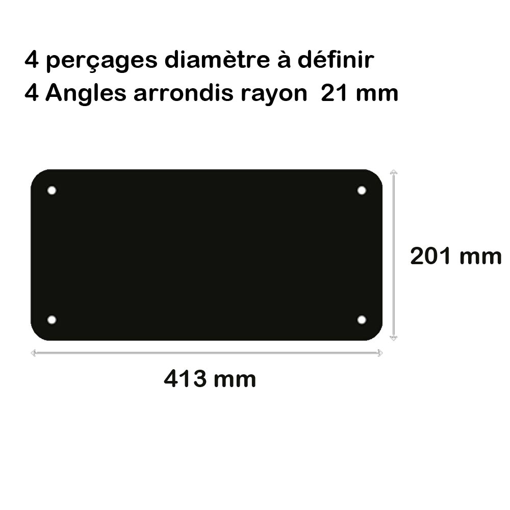 Plaque Plexiglass Coulé Noir sur mesure 413 x 201 mm épaisseur 10 mm