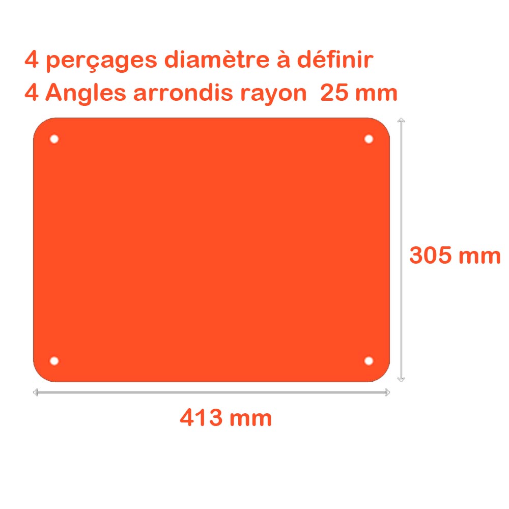 Plaque Plexiglass Coulé Orange Transparent sur mesure 413 x 305 mm épaisseur 10 mm