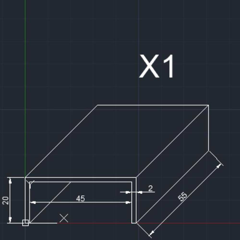 CAPOT PLEXIGLAS TRANSPARENT SUR MESURE 45 mm x 55 mm HT 20 mm EP 3 MM SOUS FORME DE PONT