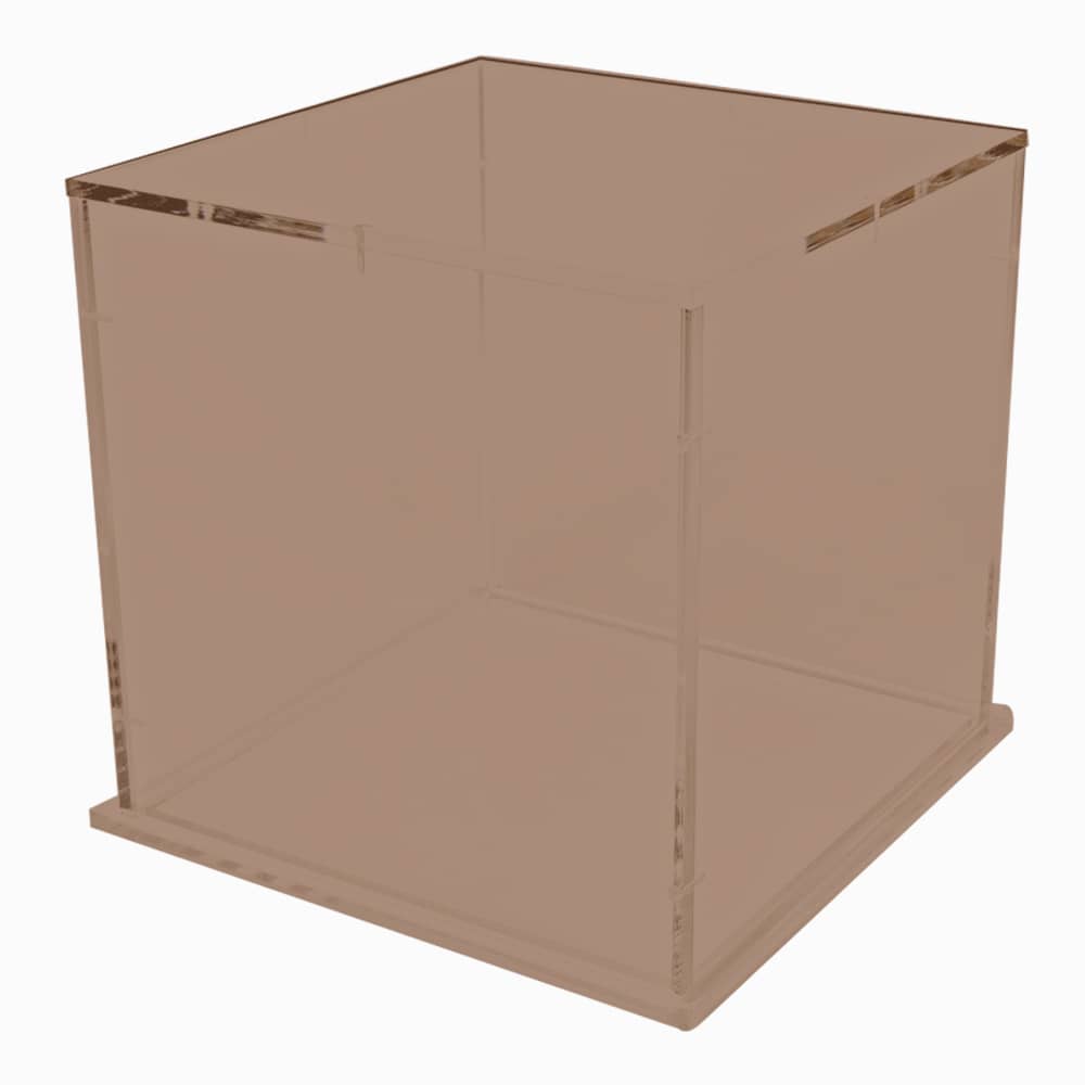 Cube Plexiglass Fumé brun teinté transparent marron sur mesure