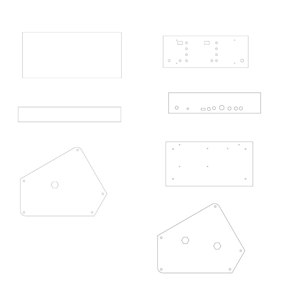 Ensemble de 7 plaques Plexiglass 6 mm sur mesure - Connecteurs