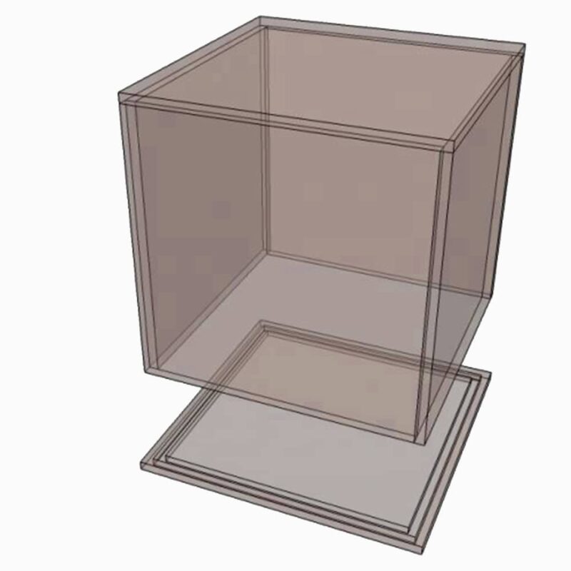 Vitrine De Collection En Plexiglas Avec Socle Bois – Hauteur 50 Cm – Fabriquée Main (neuve)