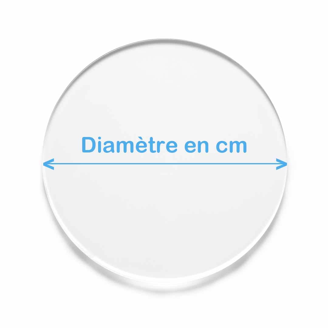 Plexiglass rond transparent 3mm diametre sur mesure