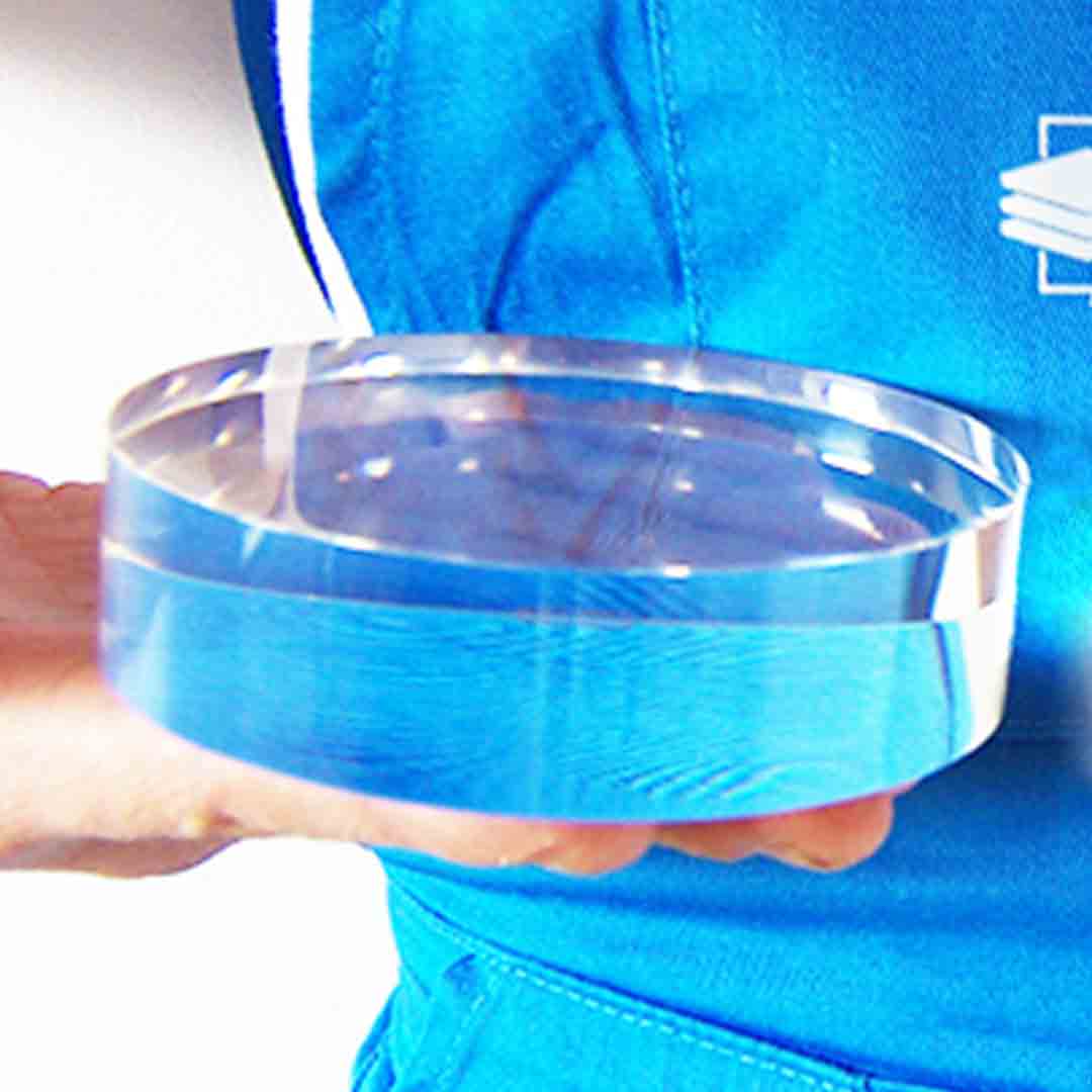 Tube Rond Plexiglass Transparent Plein de 100 mm de diamètre et 25 mm de hauteur (10 cm x 2,5 cm)