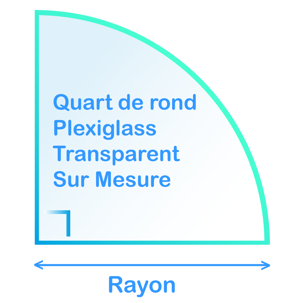 Quart de Rond en Plexiglass Transparent 10 mm sur Mesure - XT 3 Etagère quart de rond Plexiglass transparent sur mesure