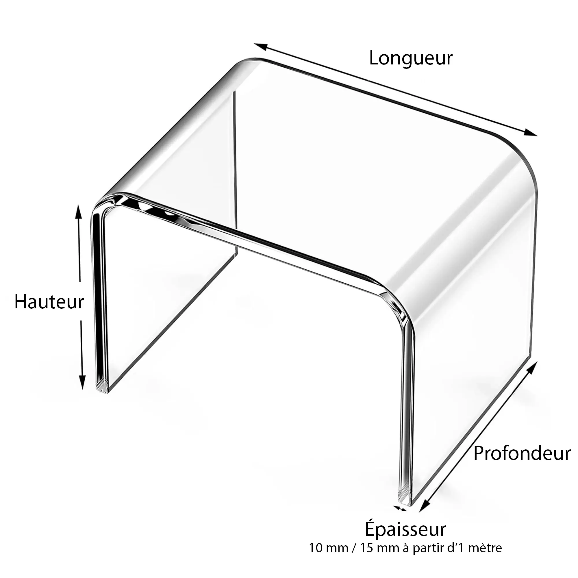 Meuble pont en plexiglass transparent