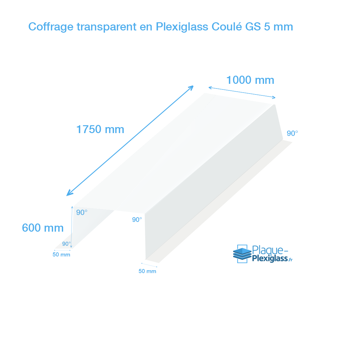 Coffrage Plexiglas transparent Plié 5 mm