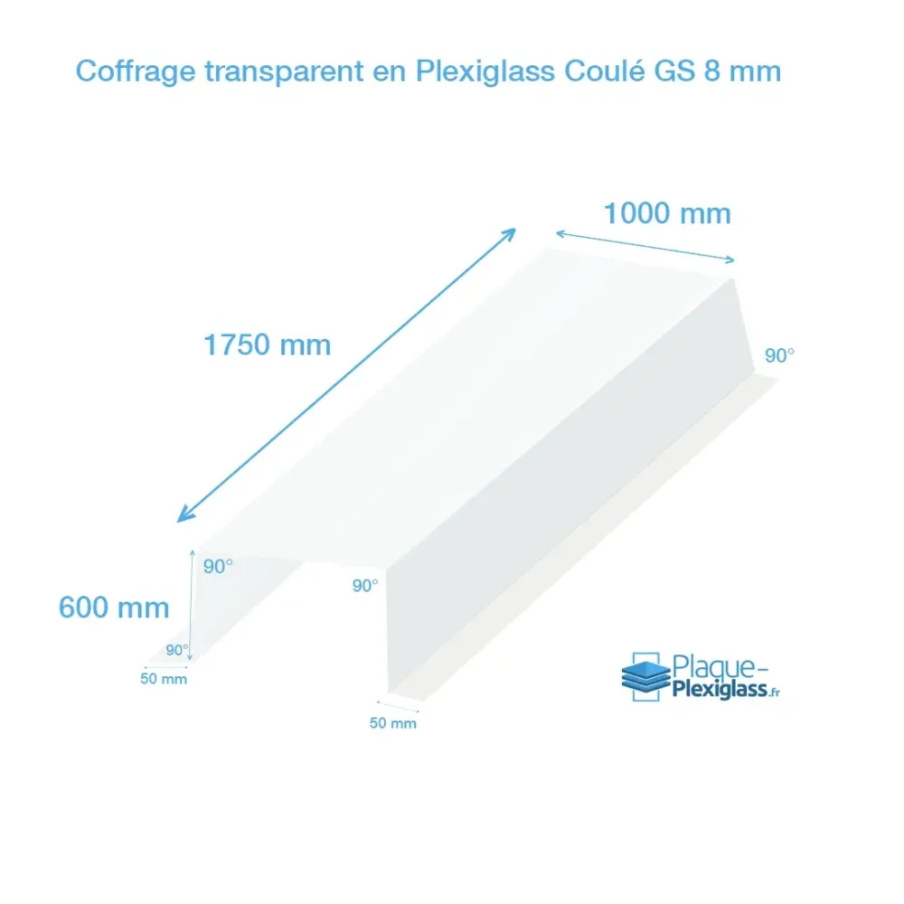 Coffrage Plexiglas transparent Plié 8 mm