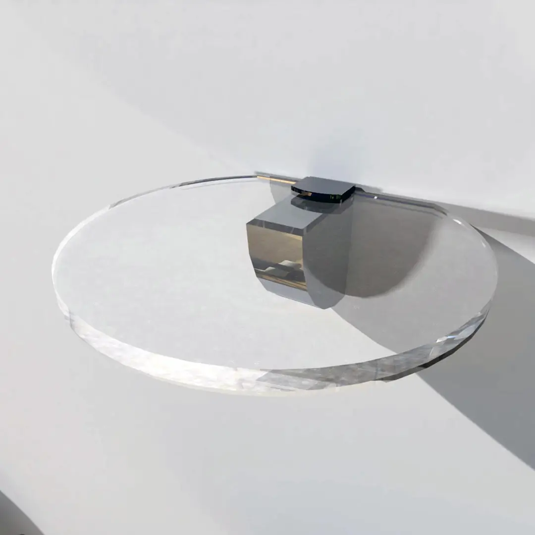 Etagere murale ronde transparente en Plexiglas