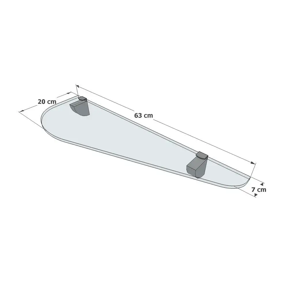 Etagere tablette murale transparente en Plexiglass - Oblong