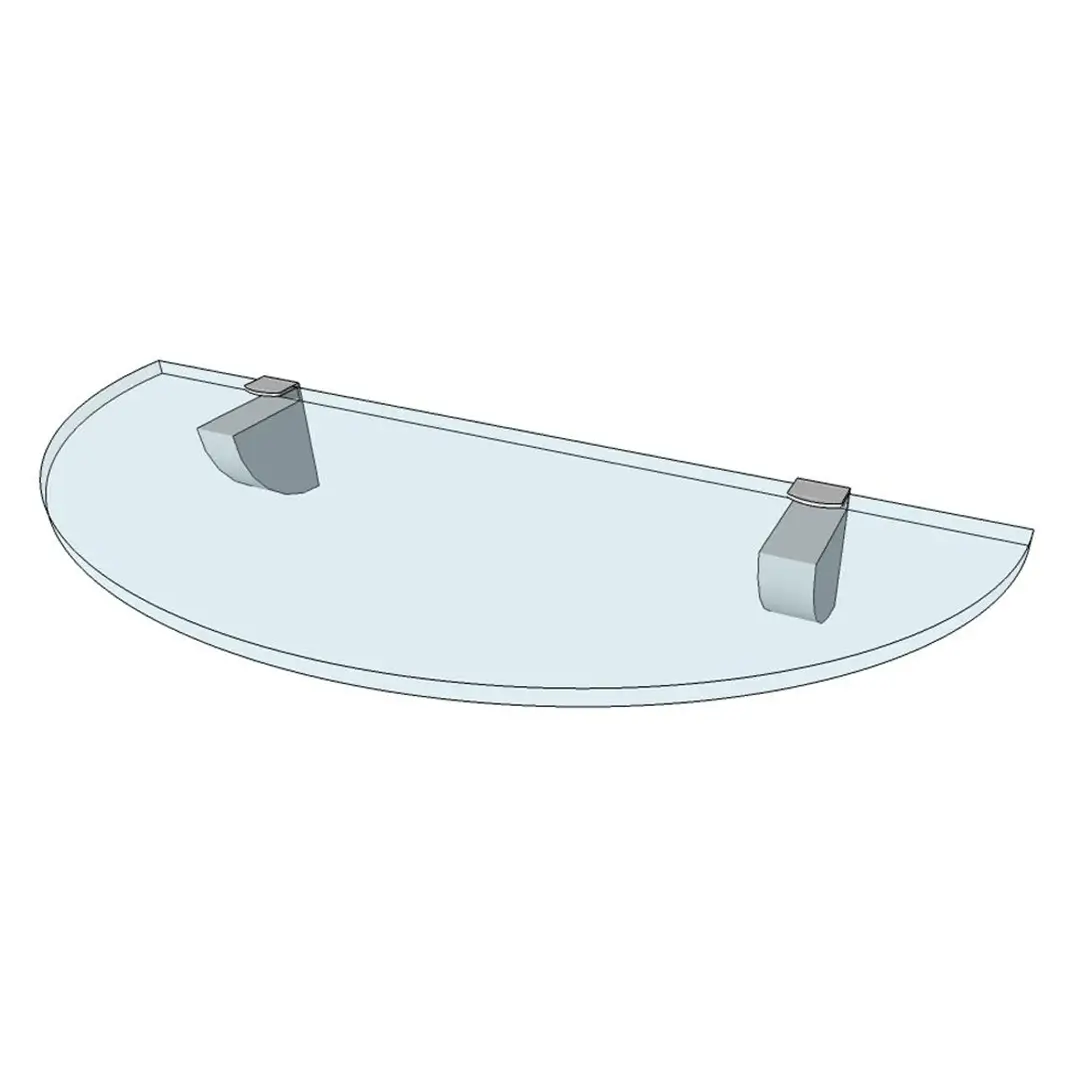 Etagère tablette murale transparente plexiglass demi cercle 50 CM