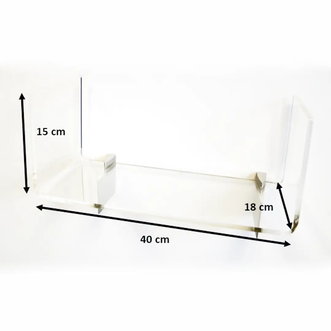 Tablette murale en plexi transparent en U