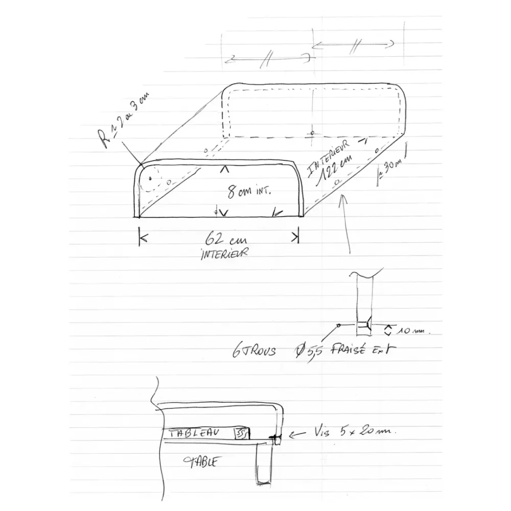 Couvercle de table basse transparent en Plexiglass coule 10 mm sur mesure