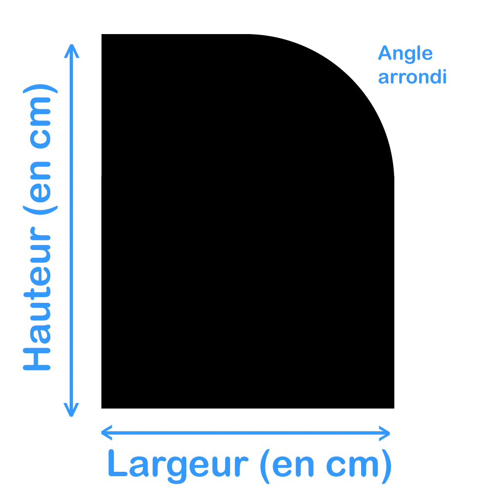 Demi Arche Noir Plexiglass 3 mm sur mesure