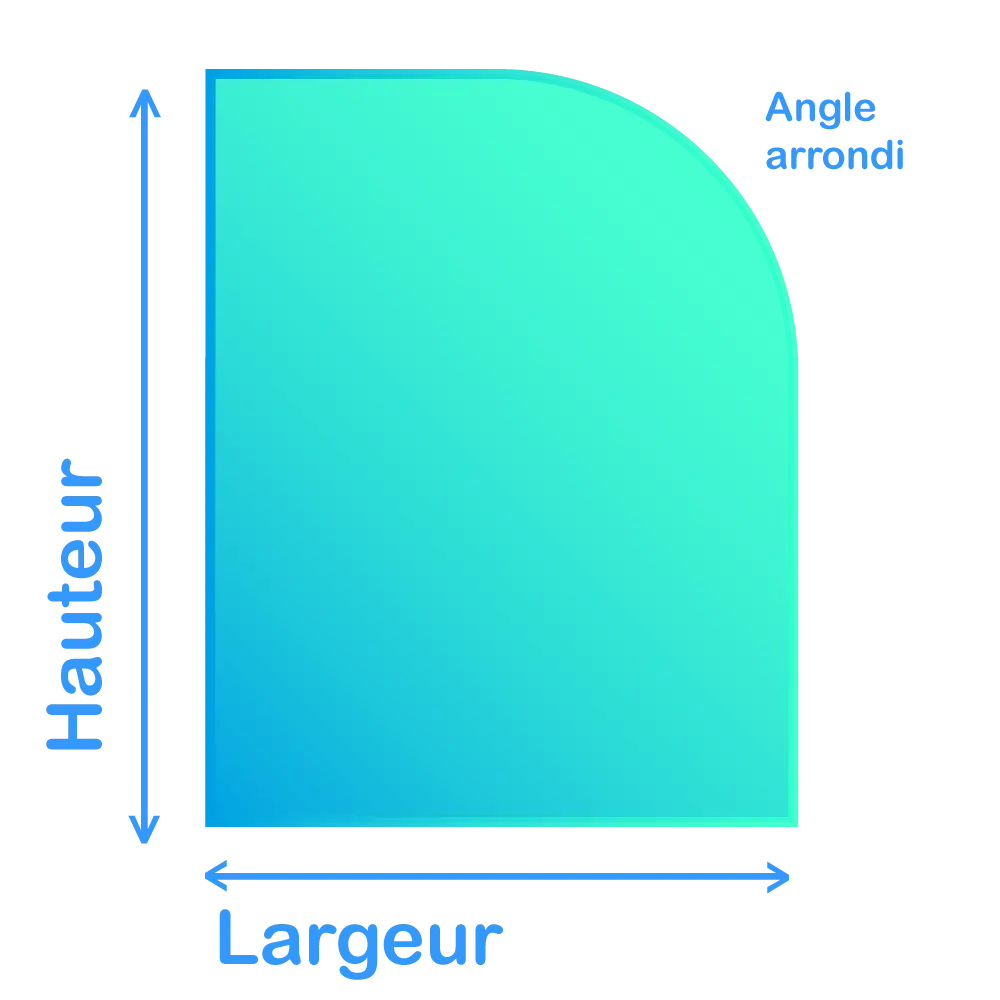 Demi Arche Plexiglass Dépoli 3 mm sur mesure