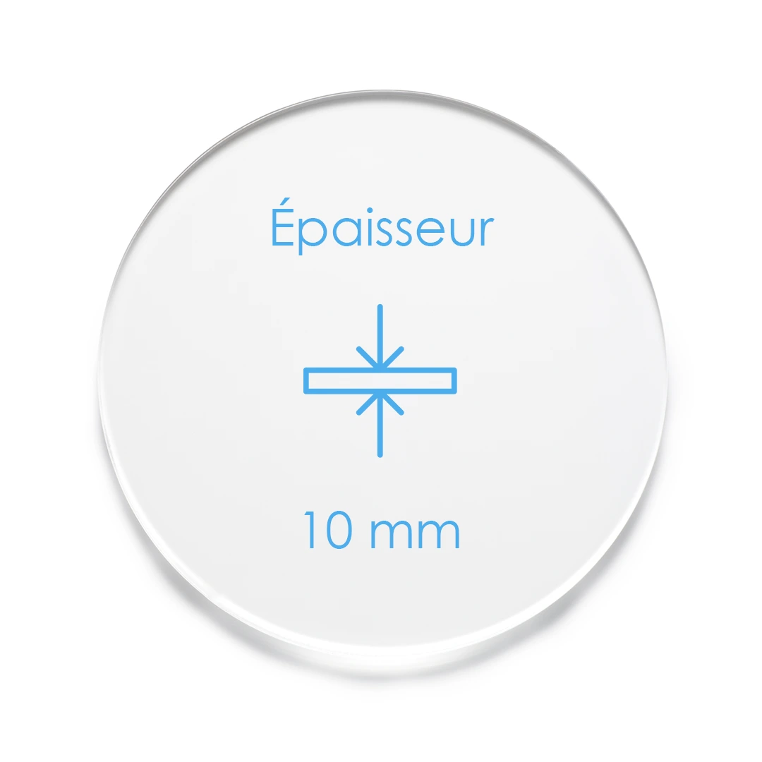 Rond Plexiglass Dépoli Translucide Epaisseur 10 mm