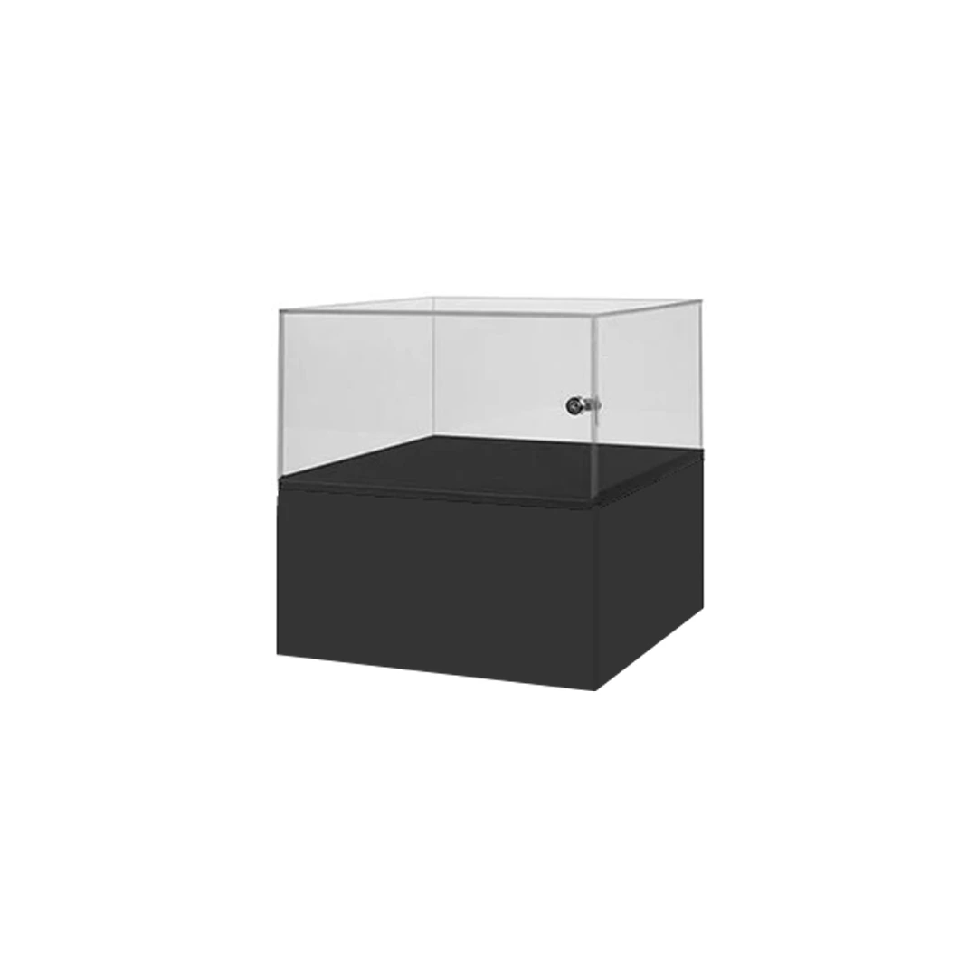 Vitrine sur socle noir sur mesure