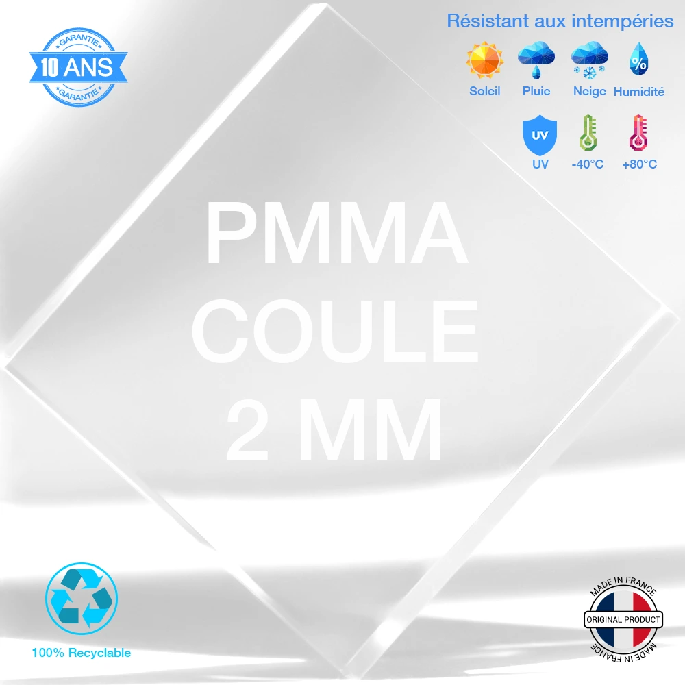 PMMA Coule Transparent 2 MM