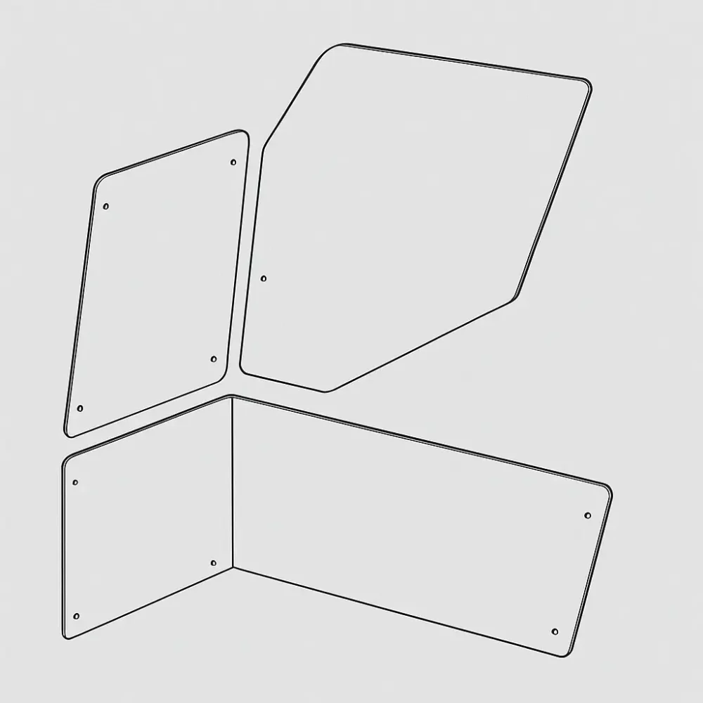 Kit vitrage inférieur en polycarbonate Margard (traité anti-rayures) véhicule agricole