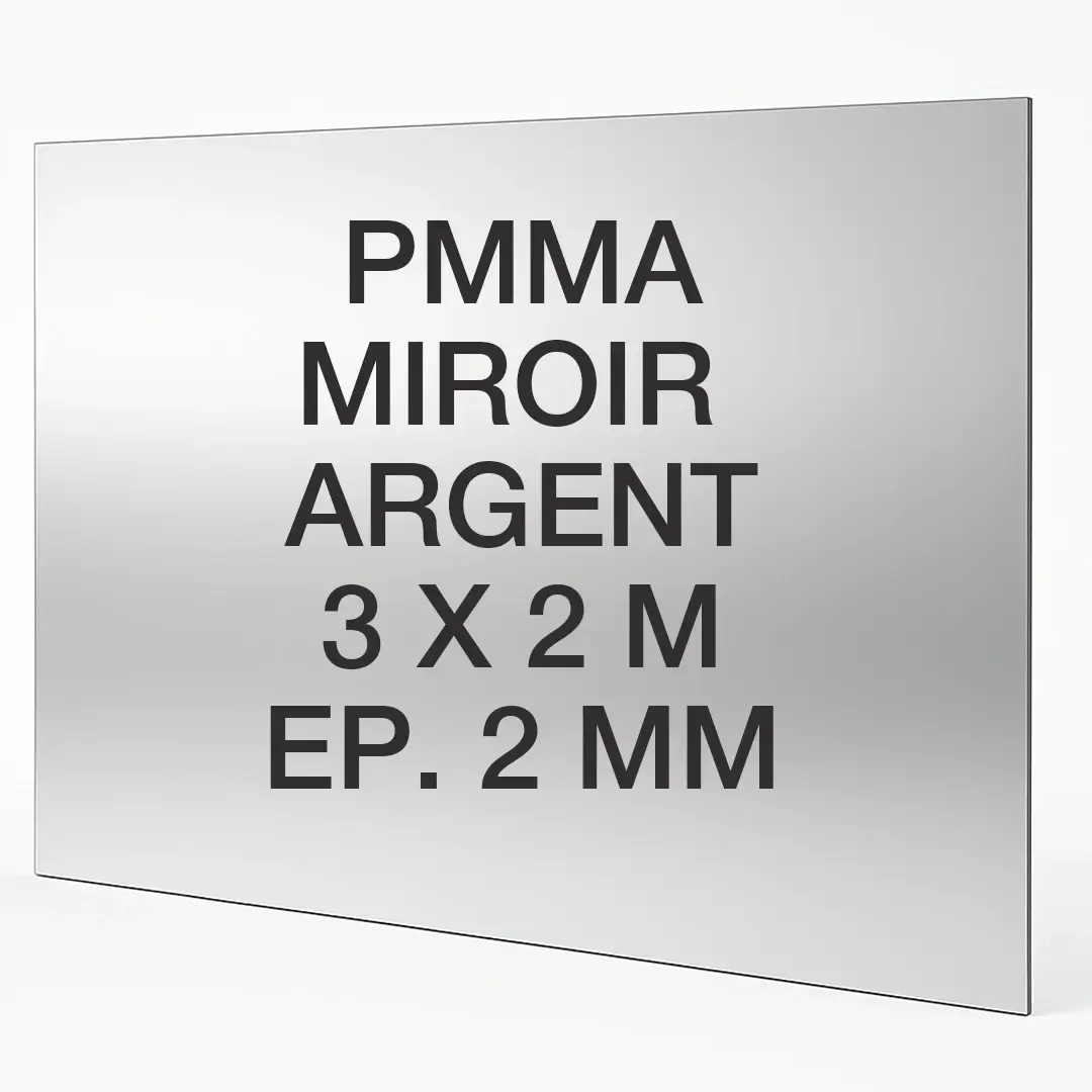 Plexiglass Miroir Argent 3 x 2 m Epaisseur 2 mm