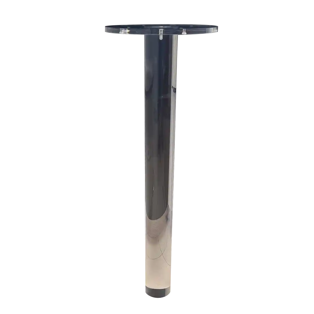 Pied de table transparent rond sur mesure en Plexiglass