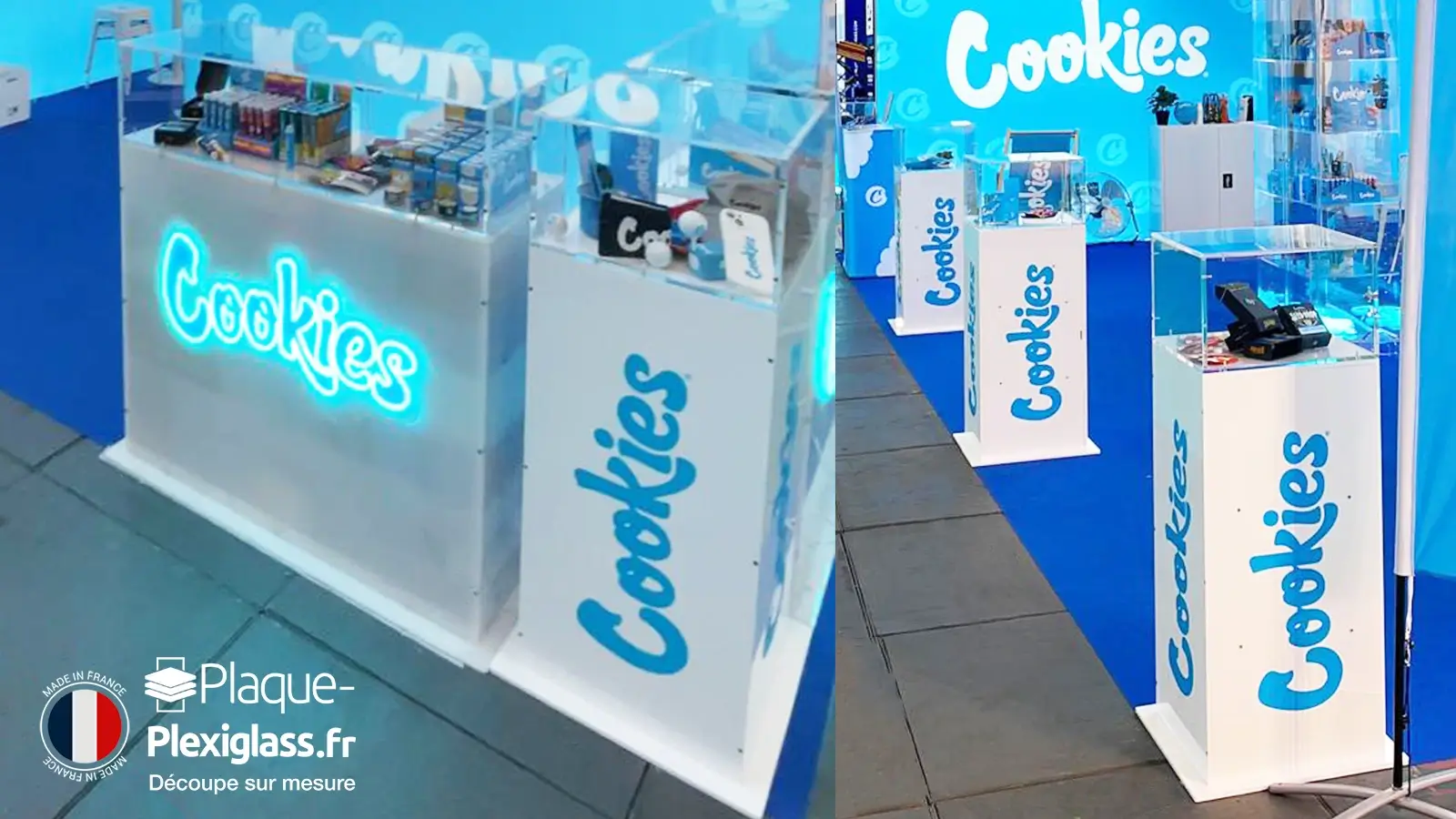 Fabrication sur mesure meubles stand salon professionnel France plaque-plexiglass.fr
