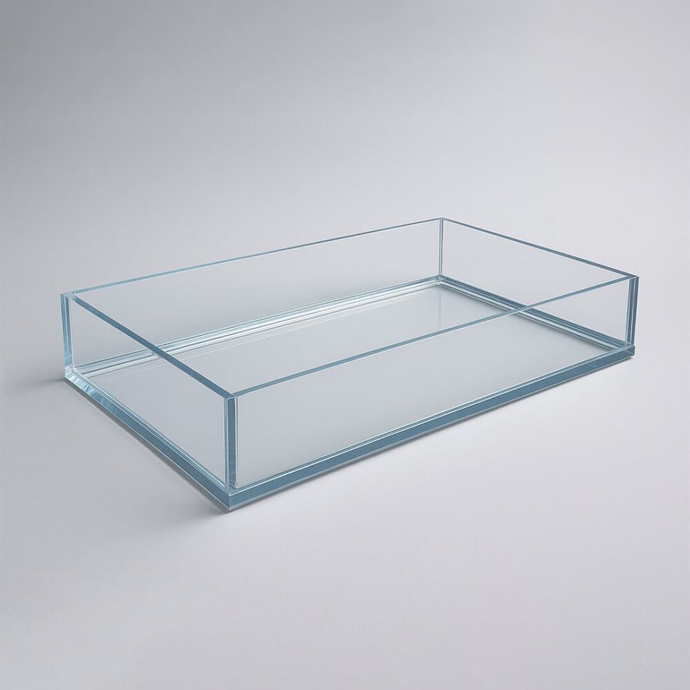 Grand Bac Étanche Transparent en Plexiglas (2m x 1m x H20 cm - Ep 20 mm) Premium – Sur Mesure