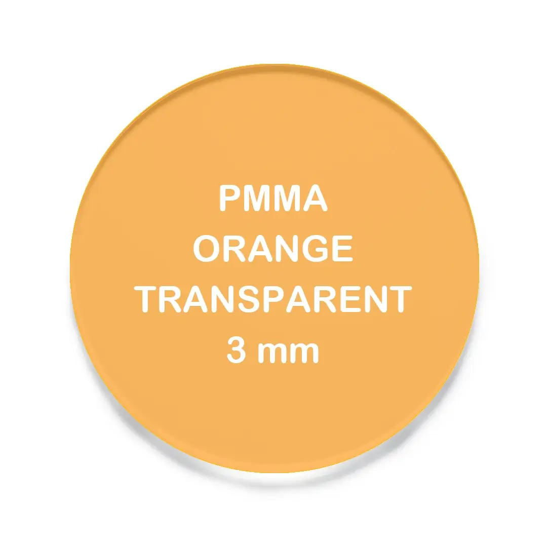 Rond Plexiglass Orange Transparent 3 mm