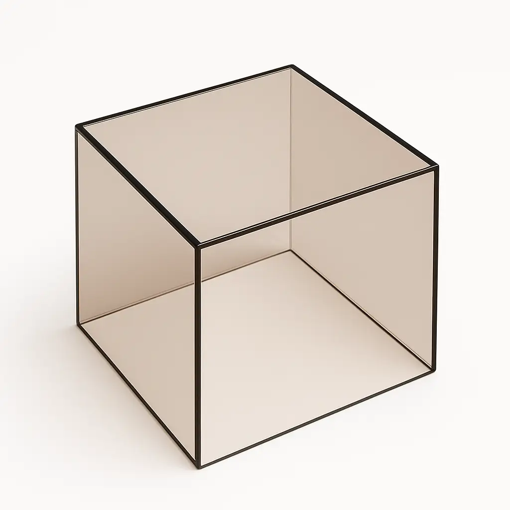 Cube Marron Fumé Transparent Plexiglas
