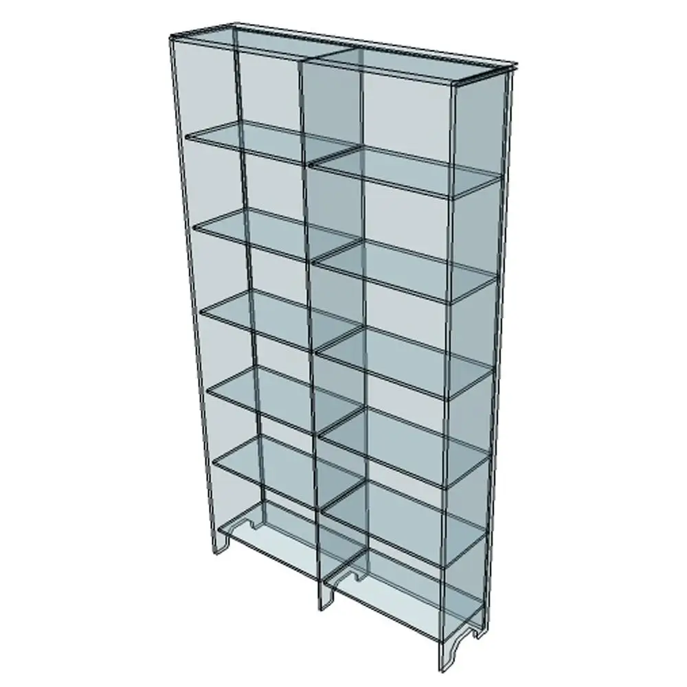 Grande Étagère Transparente Plexiglass – Hauteur 2 mètres 3 Grande Étagère Transparente Plexiglass 2 m x 1,1 m x 30 cm