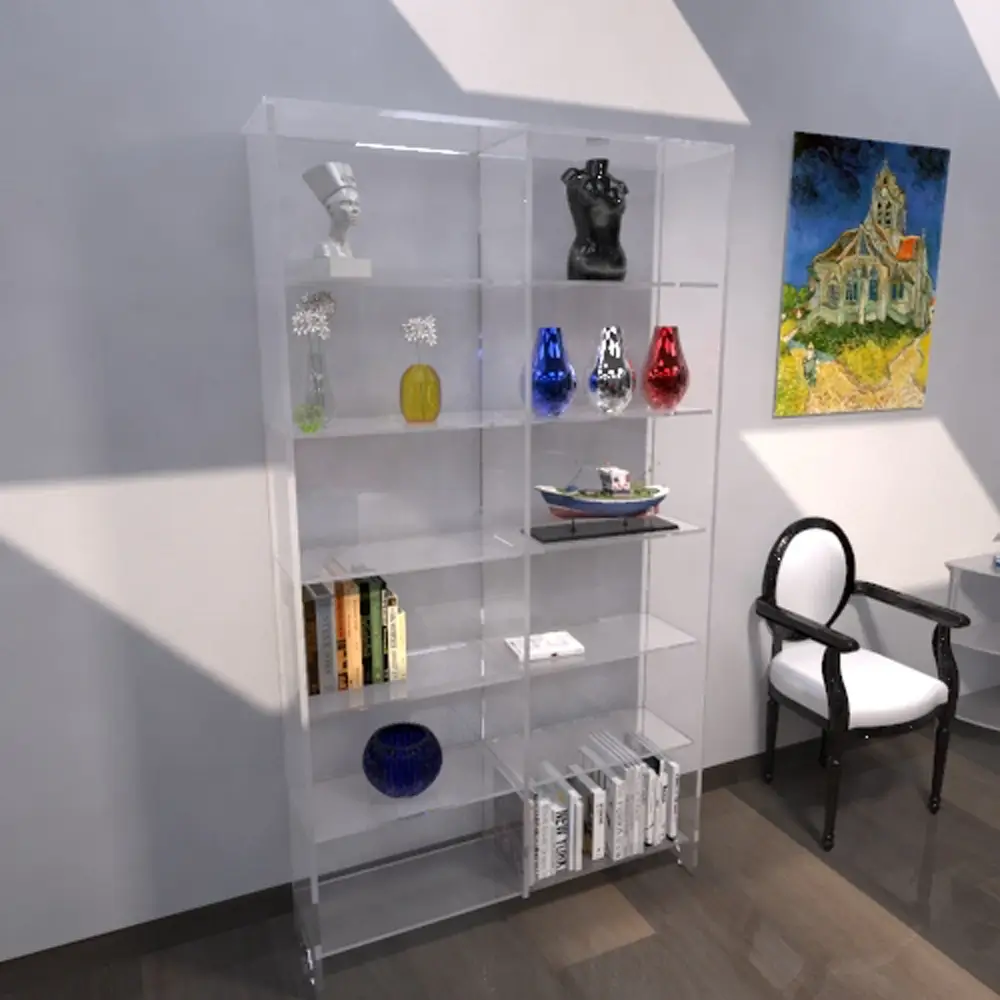 Grande Étagère Transparente Plexiglass – Hauteur 2 mètres