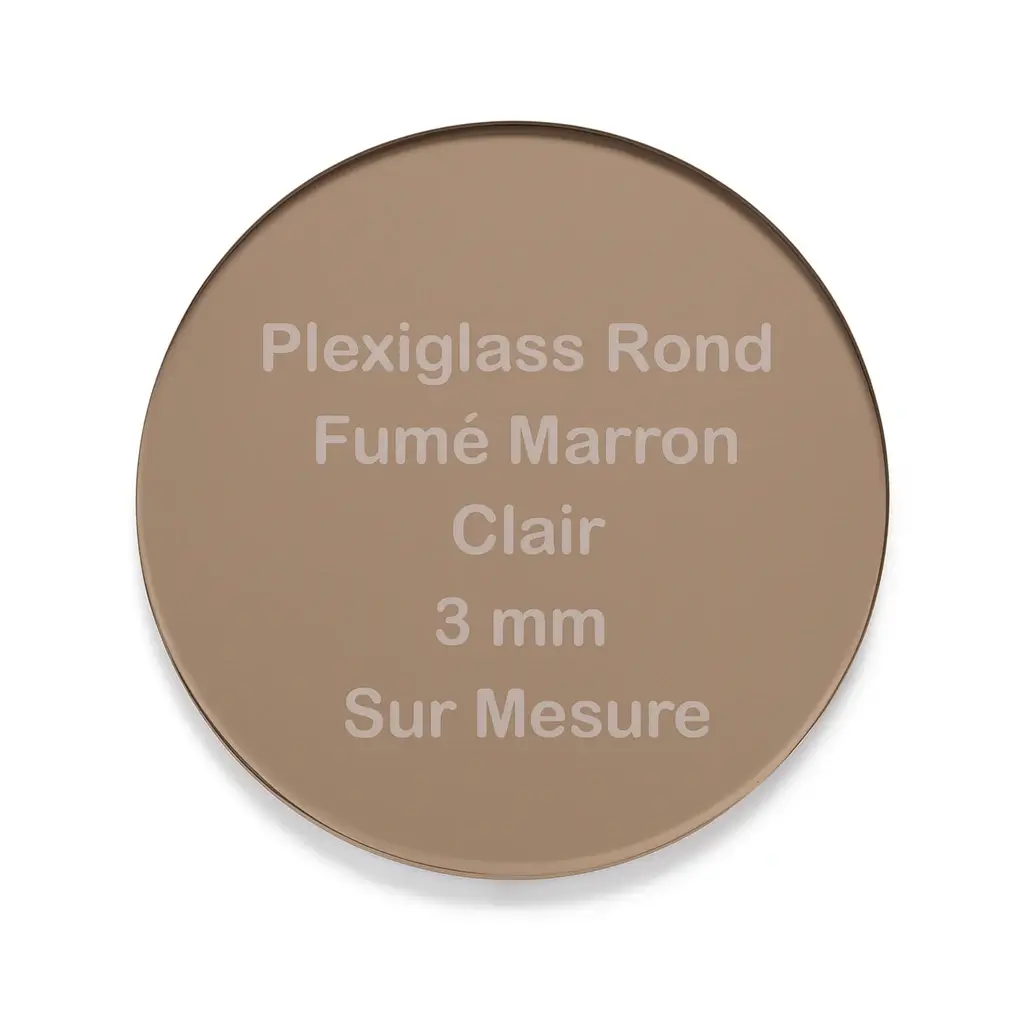Plexiglass Rond Fumé Marron Clair 3 mm