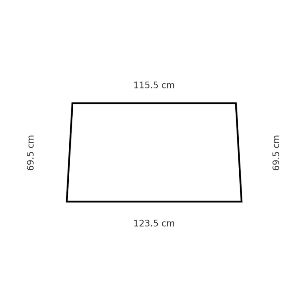 Trapèze Polycarbonate Incassable 4 mm – 115,5 × 123,5 × 69,5 cm