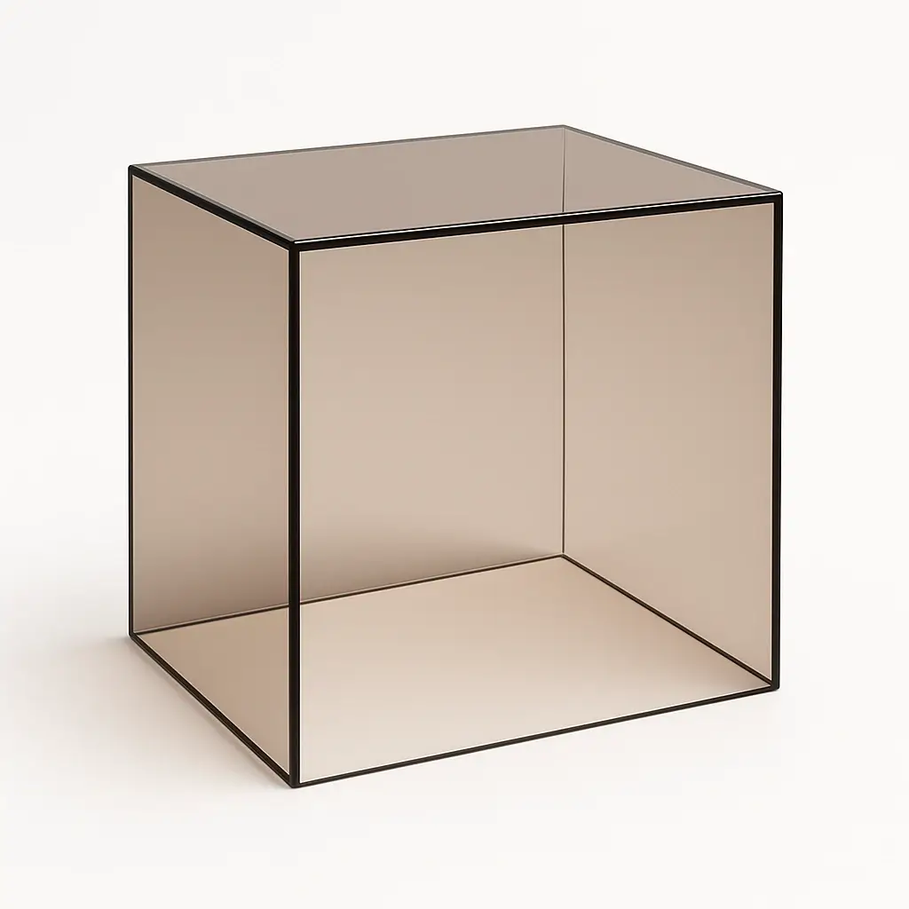 Vitrine-5-faces-Marron-Fume-Transparent-Plexiglas